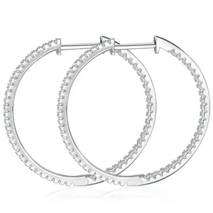 Fashion Earrings Trend 2024 Big Earrings Women Hoop Moissanite Diamond 925 Silver Earring