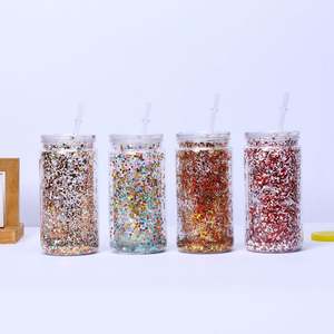 Vaso Térmico de 16oz con Diseño de Bola de Nieve, Botella de Agua de Plástico de Doble Pared, Vaso con Boquilla para Sublimación - Product Image 2