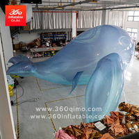 Baleine géante réaliste personnalisée pour Halloween Conception gonflable publicitaire hermétique pour événements d'extérieur