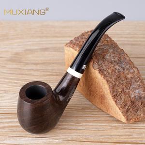 Muxiang Tobacco Pipe Bent Type Handcrafted Wood With Logo Carving Personal Gift - Product Image 2