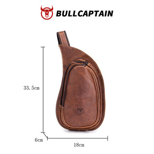 BULLCAPTAIN กระเป๋าหนังสะพายข้างผู้ชายหนังเครซี่ฮอร์สกระเป๋าคาดหน้าอกแฟชั่นใหม่กระเป๋าใส่บัตรอเนกประสงค์กระเป๋าใส่โทรศัพท์มือถือ - Product Image 6