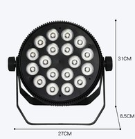 Éclairage de scène LED DMX512, 18 projecteurs PAR, 18x18W RGBWAUV 6-en-1, projecteur PAR LED plat et fin pour DJ, discothèque, parc, mariage, fête
