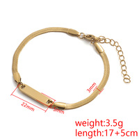 Bracelet chaîne longue en acier inoxydable style européen et américain, tendance, unisexe, fait main, gravable, motif serpent plat, idéal pour cadeau