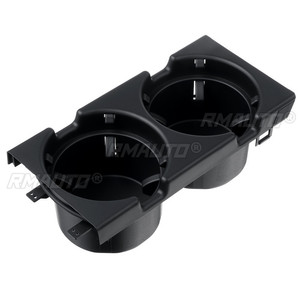 Double Hole Car Styling Front Center <b>Console</b> Storage Cup Holder for BMW E46 Series 1999-2006 <b>Black</b> / Grey - Product Image 2