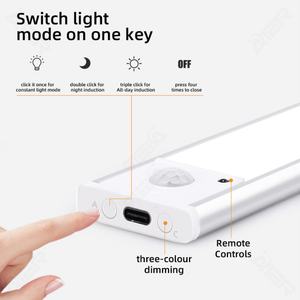 Luces LED para Debajo del Gabinete con Sensor de Movimiento, Color Negro Plateado, 5V, 3 Niveles de Brillo Ajustables (3000k, 4000k, 6000k), Interruptor y Control Remoto - Product Image 2