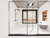 Vente flash - Carreaux muraux extérieurs antidérapants en brique réfractaire pour salle de bain, finition satinée en porcelaine, blanc laiteux, design moderne