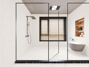 핫세일 미끄럼 방지 욕실 타일 400x800mm 포세린 새틴 마감 타일 바닥용 표준 밀키 화이트 대리석 포세린 타일 - Product Image 3