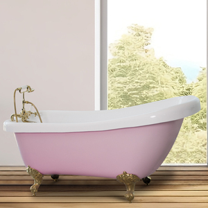 <span class=keywords><strong>Vasca</strong></span> da Bagno <span class=keywords><strong>in</strong></span> Acrilico Freestanding con Piedini di Supporto Argentati, Stile Europeo Antico, <span class=keywords><strong>Vasca</strong></span> a Piedini a Uncino - Product Image 3