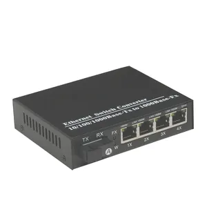 Shint — commutateur Fiber optique FTTH, 4 ports, 10 / 100 RJ45 à 1 Port, Multimode, 2km WDM, 25km, convertisseur de médias, Ethernet