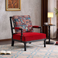 Fauteuil lounge minimaliste moderne à une place, structure en bois, revêtement en tissu, pour salon, salle à manger, maison/hôtel/appartement