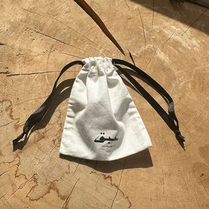 Hot Sale Eco Reusable Natural Recycled Cotton <b>Pouch</b> Small Cotton <b>Drawstring</b> Bag With Custom Logo Printed - Product Image 3
