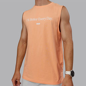 Streetwear lourd avec logo et image T-shirt sans manches surdimensionné personnalisé pour hommes Impression de t-shirts sans manches numériques - Product Image 2