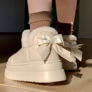 2025 חורף חדש קטיפה כותנה קטיפה נעלי נשים נעלי שלג קשת נשים - Product Image 3