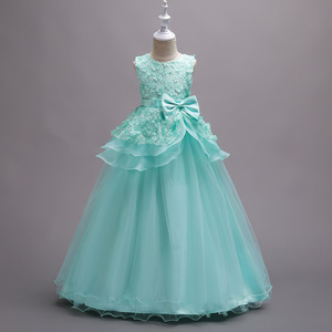 <span class=keywords><strong>Vestidos</strong></span> de Fiesta Largos de Tul con Capas para Niñas, sin Mangas, con Flores, de Finalz Kids - Product Image 4
