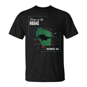 Wisconsin Home Of The Hodag T-shirt Cryptid Design Nero Vestibilità unisex - Product Image 2