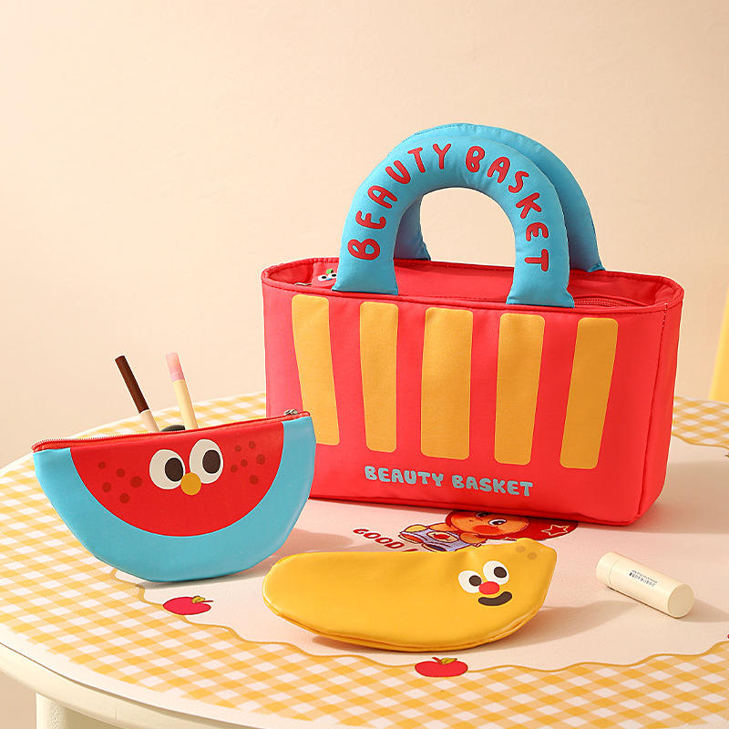 ชุดกระเป๋าเครื่องสำอางแบบตะกร้าช้อปปิ้ง (3 ชิ้น)