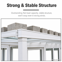 Pergola motorisée à lames en verre trempé, toit rétractable imperméable, moderne, pour villa, patio extérieur, jardin, cour, bioclimatique