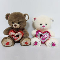 Saint valentin 1m ours en peluche jouets en peluche taille douanière ours en peluche doux jouets en peluche saint valentin avec coeur