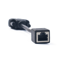 DB9 9Pin RS232 Mâle Femelle à RJ45 Femelle Port Ethernets CAT5/6 Coupleurs Extenders Adaptateur Connecter Câble 15cm