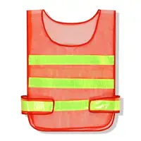 Gilet in maglia riflettente di sicurezza ad alta visibilità HCSP, gilet di sicurezza in maglia rossa