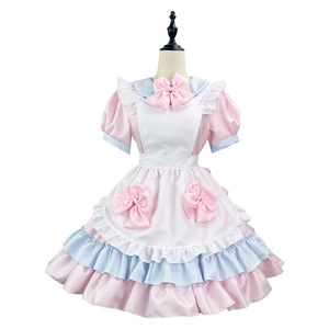 Japanese Maid Lolita Dress Pink Sweetheart Neckline Cosplay Costume Anime Role Play Uniform Set Spring 2023 - Product Image 5