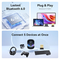 Récepteur Dongle BT6.0 sans pilote, Plug and Play, design Nano, EDR & BLE, compatible avec Windows 11/10 pour ordinateur portable, clavier, souris