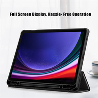Jelas kembali berdiri Kulit & akrilik Flip Cover untuk Tab S9 & S10 Ultra Tablet Case 14.6"