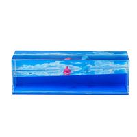 Cube carré rectangulaire en acrylique Aqua Floating Oil Cubic Water Bubble Floaty Liquid Paperweight Snow Globe