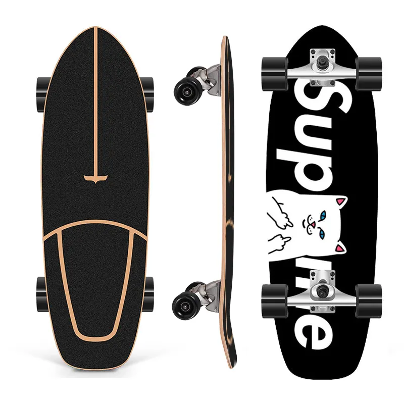 30 Inch New Design Pro Maple Custom Surf-skateboard OEM Colored Veneer Blank Surf Skateboard