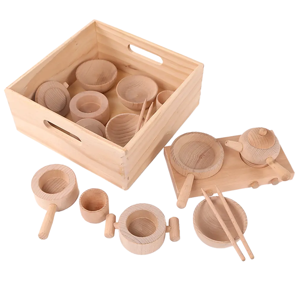 Montessori Educational Kitchen Wooden Set Toys Kids Cookin Role Play Kitchen Diy Toys for babies