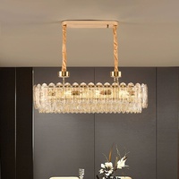 Lustre en cristal moderne en or Led clair, lampe de luxe, lustre décoratif pour salon, lampara