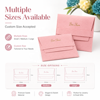 Pochette enveloppe en microfibre pastel personnalisée avec logo, à rabat, pour bijoux, sac cadeau anti-poussière, sac de rangement OEM en microfibre