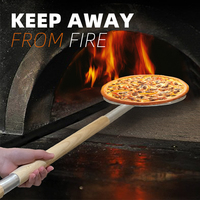 Ustensiles de cuisson Pelle à pizza ronde perforée Pelle en aluminium Poignée en bois détachable Pelle à pizza