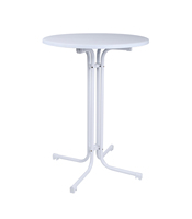 Table de bar haute ronde en plastique HDPE, design moderne, diamètre 60 cm, hauteur 110 cm, pour fêtes en plein air, vente en gros