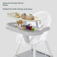 Chaise haute bébé réglable 2 en 1, chaise de repas pour tout-petit avec plateau double amovible et panier de rangement pour l'alimentation des nourrissons à domicile