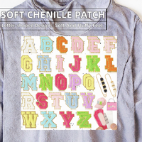 Patchs en chenille brodés lettres anglaises, luxueux, doux et écologiques, en fil de polyester pour sweats à capuche, t-shirts et chapeaux