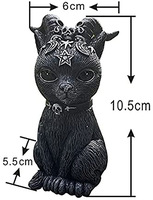 Figurine de chat noir d'Halloween Statue de sorcellerie en résine nain de pelouse décor de jardin extérieur Statue d'horreur vintage artisanat