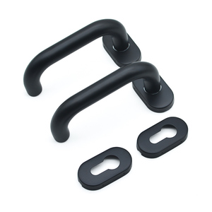 มือจับประตูสีดำสแตนเลส304ฐานรูปไข่มือจับประตูแบบพิเศษที่ทันสมัยสำหรับประตูกรอบแคบ - Product Image 4