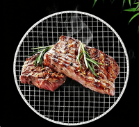Grille de cuisson ronde jetable de 29 cm pour barbecue, en maille de qualité alimentaire, pour le camping et les services de restauration en plein air
