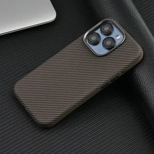 Luxury Side Half Wrapped Carbon Fiber Veneer Leather Phone Case High End Embossing Leather Cover For IPhone 15/15 Pro/15 Pro Max