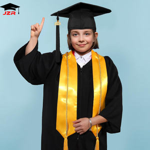 Venta al por mayor mate graduación bata 2025 borla estola Honor cordón guardería niños vestido negro vestido universitario - Product Image 5