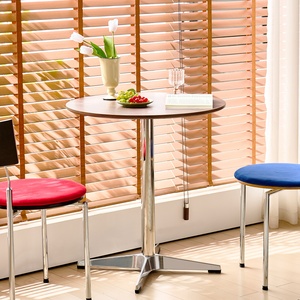 Table à manger en acier inoxydable, style moderne nordique, mobilier de bureau, ensemble de salle à manger chromé, table de <span class=keywords><strong>restaurant</strong></span>, table en bois pour hôtel - Product Image 6