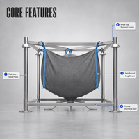 Structure de support pour Big Bag en acier galvanisé à chaud à quatre poteaux pour la manutention et le stockage de poudres en entrepôt