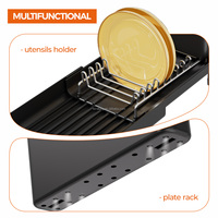 WIREKING Organiseur de cuisine en acier inoxydable pour la maison ou le camping-car, petit rangement pour armoire de cuisine, séchoir à vaisselle sur l'évier, porte-assiettes et porte-bols