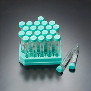 أنبوب طرد مركزي من البولي بروبيلين للاستخدام المختبري سعة 15 مل و 50 مل مع حامل وقاعدة مخروطية مستديرة مع مقياس متدرج ومساحة للكتابة - Product Image 1