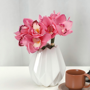 Ramo de Orquídeas Cymbidium Artificiales de Alta Calidad, Flores de Tacto Real, Recubiertas de Látex, Decoración para el Hogar, Bodas y Fiestas - Product Image 1