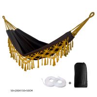 Hamac suspendu en coton durable pour 1 personne, capacité 300 kg, taille 200x150 cm, toutes saisons, style camping et randonnée en plein air, fabriqué en toile