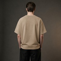 T-shirt décontracté haut de gamme 235g en coton épais, style minimaliste moderne, textile de luxe, alternative, impression de logo personnalisée