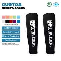Chaussettes de sport personnalisées antidérapantes pour le football, manchons de protection des tibias en polyester respirant, manchons de mollets de football FS
