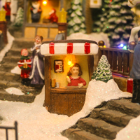 Manège de Noël en résine de haute qualité OEM, décorations de Noël pour la maison, manège mobile de fête foraine, décorations de Noël musicales